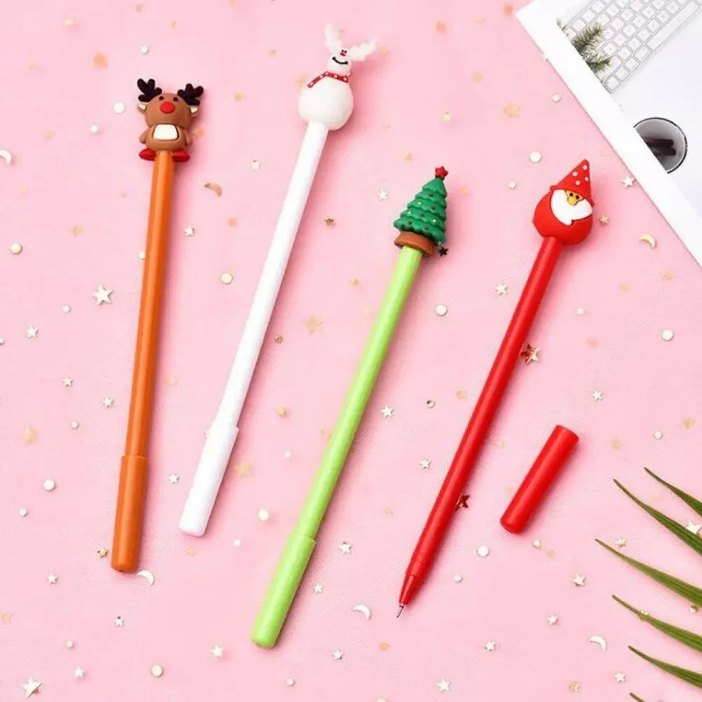 Adorable Christmas Themed Gel Pen 4pc Set‎ w/Christmas Themed Pencil Pouch~~NWOT
